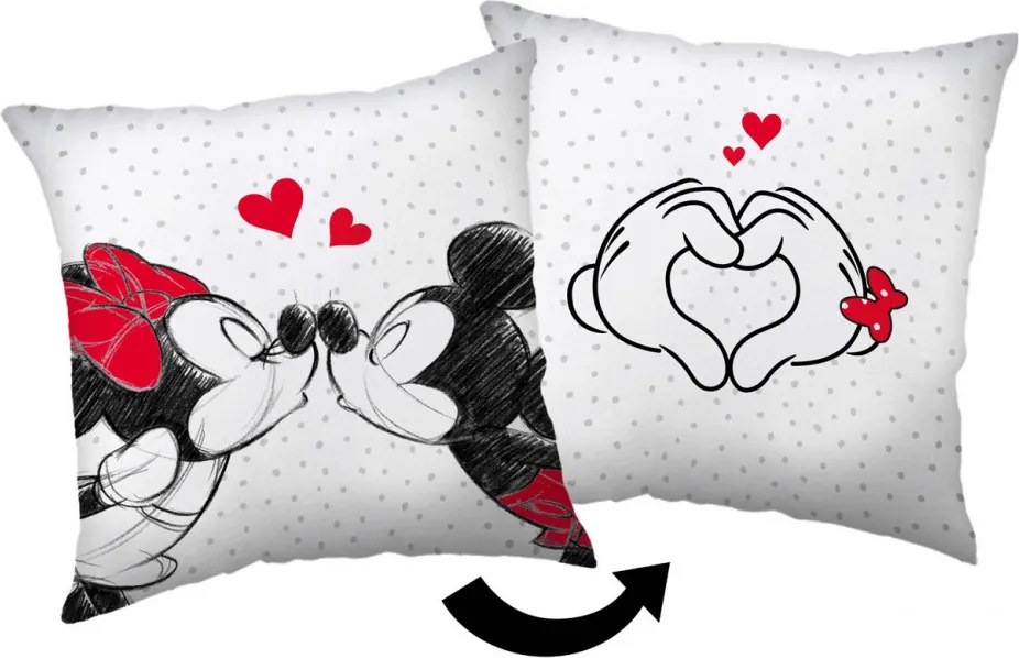 Disney Minnie, Mickey Love párna, díszpárna 40x40 cm