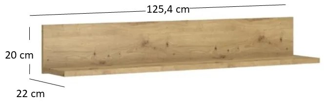 Polc 130 cm Andra (artisan tölgy). 1052735