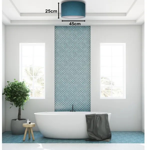 Duolla - Mennyezeti lámpa BRISTOL 1xE27/15W/230V á. 45 cm kék/fehér