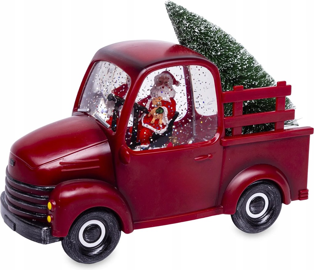 Karácsonyi autó figura LED-es karácsony színes, karácsonyfa