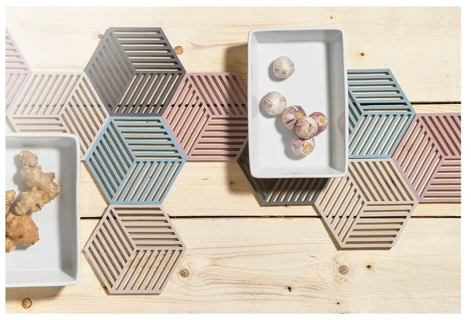 Hexagon világosszürke edényalátét - Zone