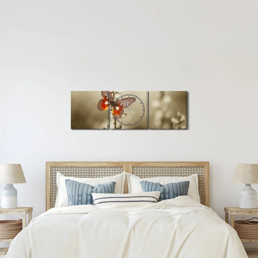 Pillangó képe (órával) (90x30 cm)