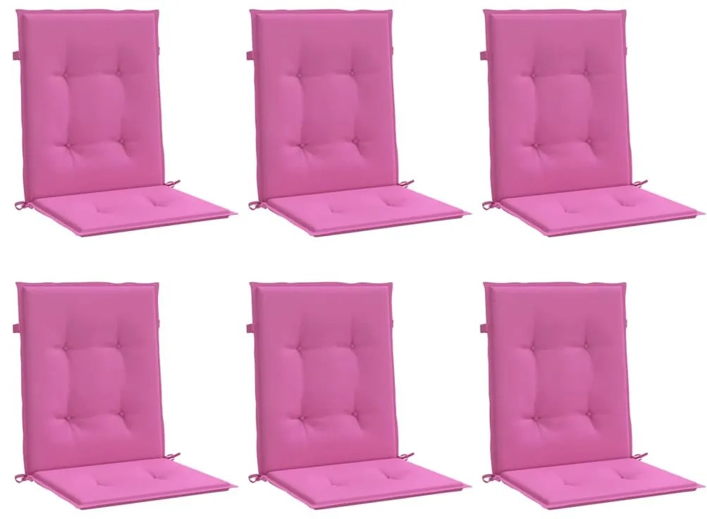 6 db rózsaszín szövet alacsony háttámlájú székpárna