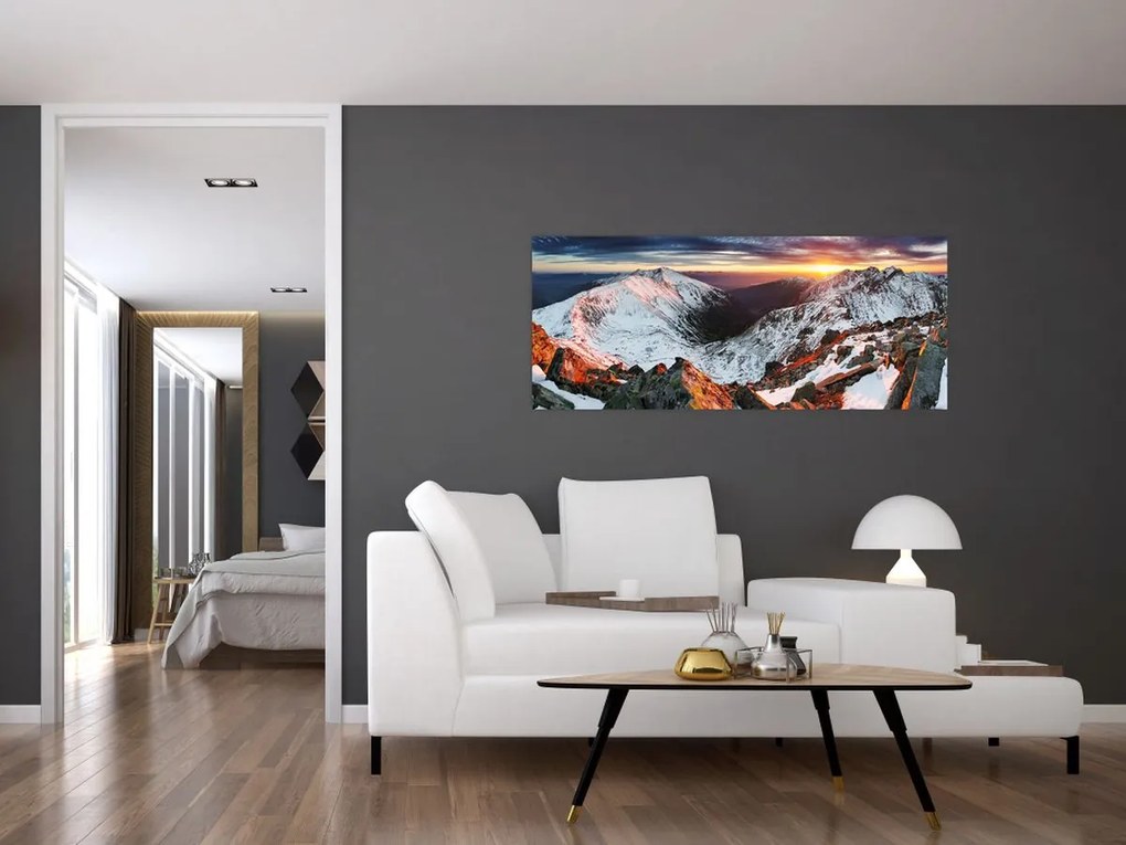 Kép - Téli hegyi panoráma (120x50 cm)