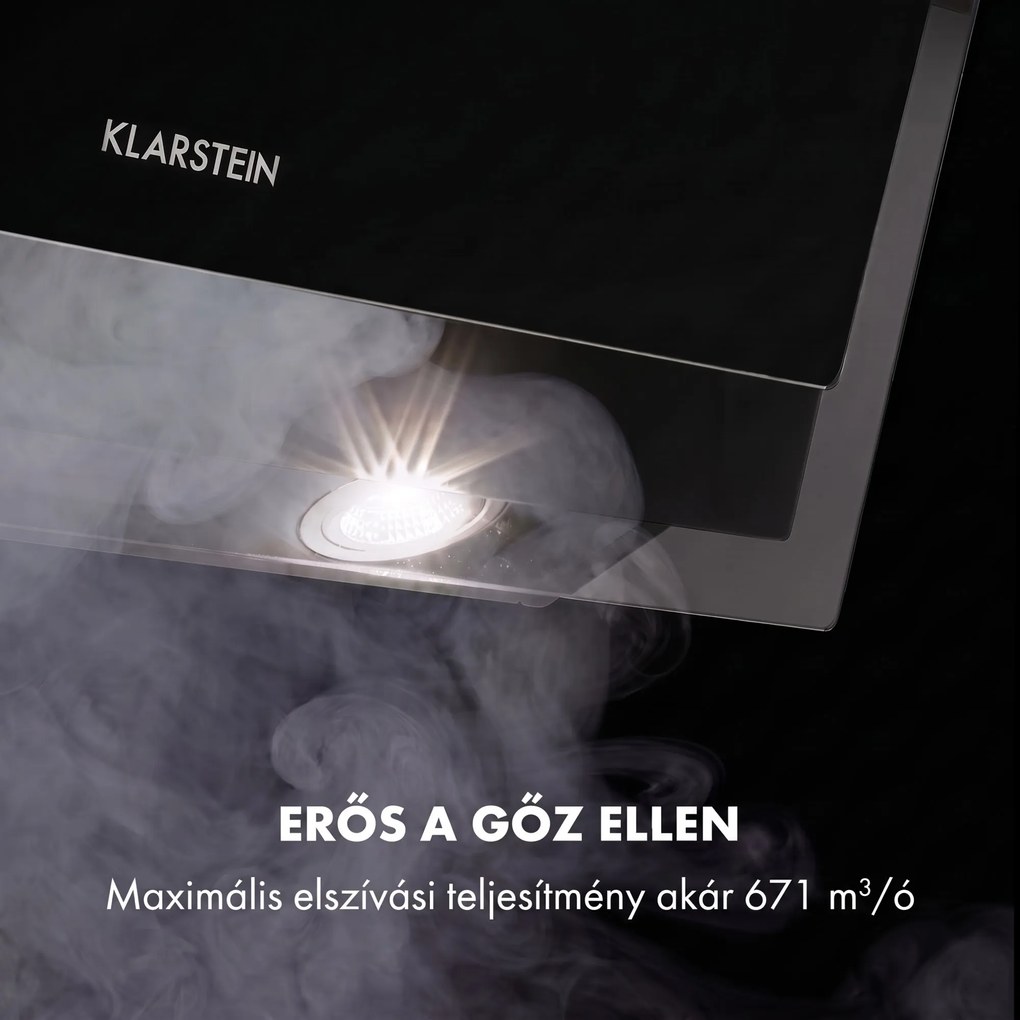 Klarstein Mirage 60, páraelszívó, 60 cm, 550 m³/ó, érintésvezérlés, fekete