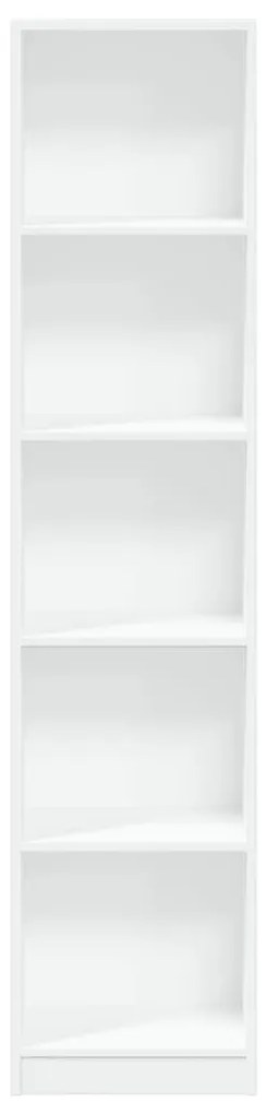 fehér szerelt fa könyvespolc 40 x 24 x 176 cm