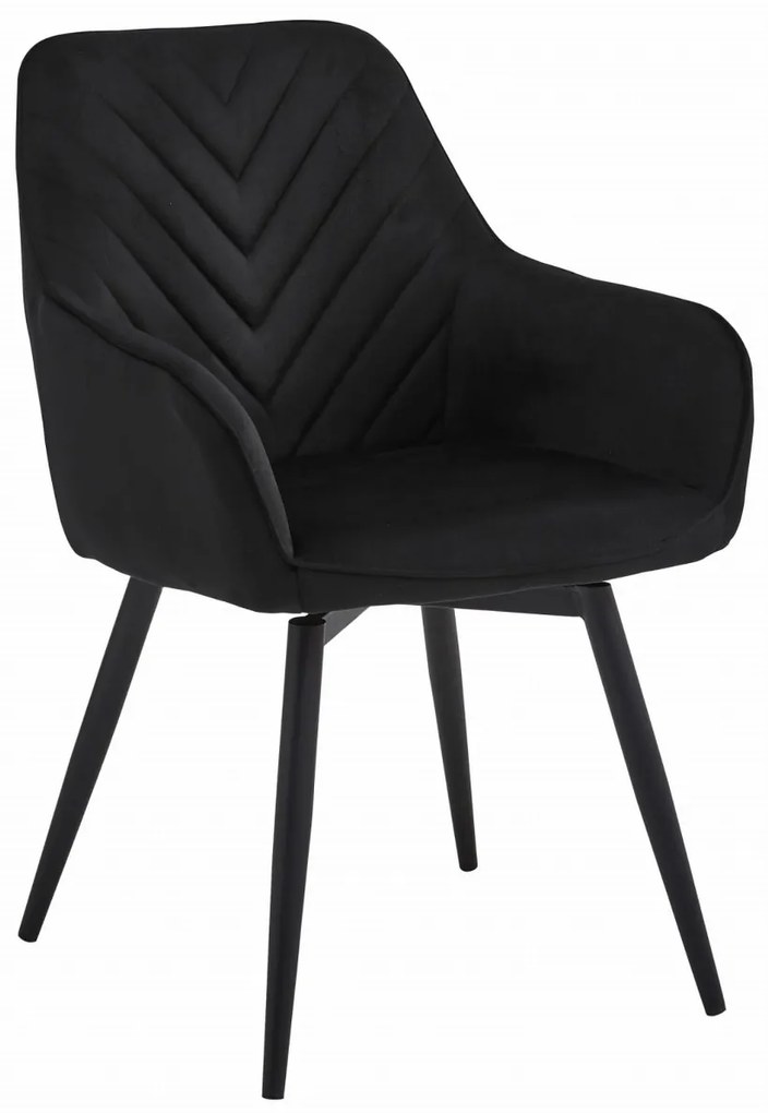 NANA360 VELVET fekete forgó étkezőszék