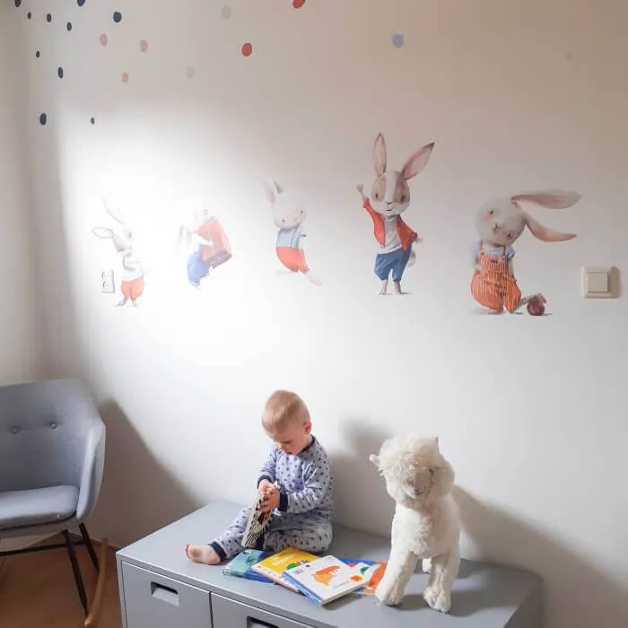 INSPIO Imádnivaló kicsi nyuszik - Akvarell matrica falra
