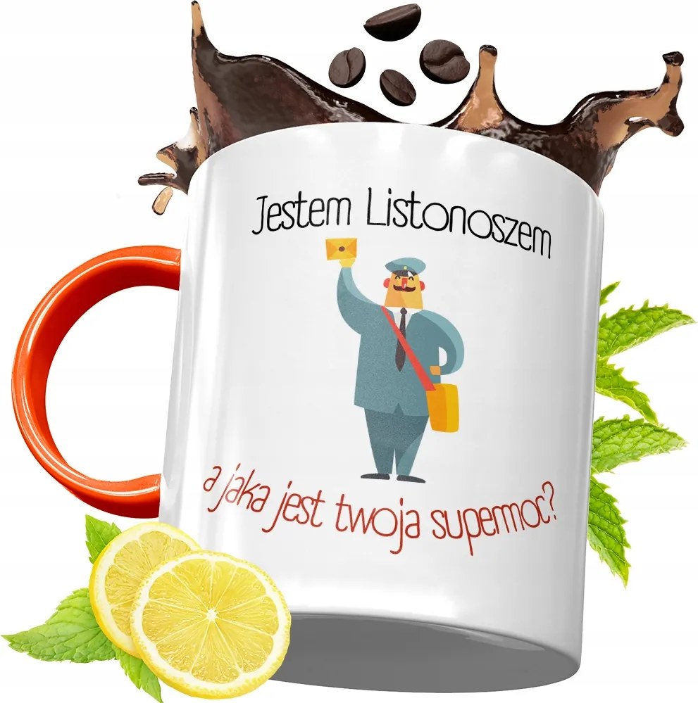 Narancssárga Bögre Postásnak Ajándék fényképes nyomattal