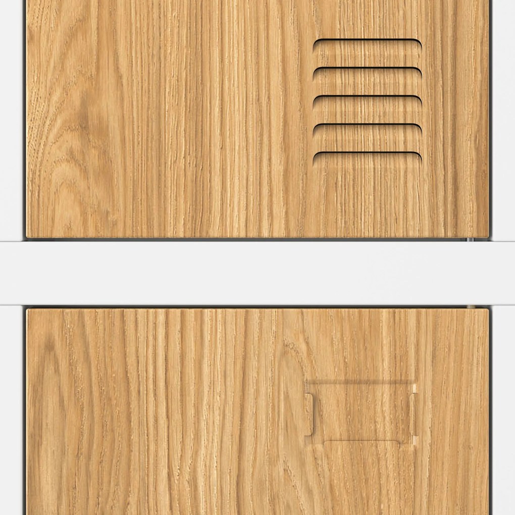 Szociális munkásszekrény fehér/arany tölgy: Eco Design 6 ajtós IGOR