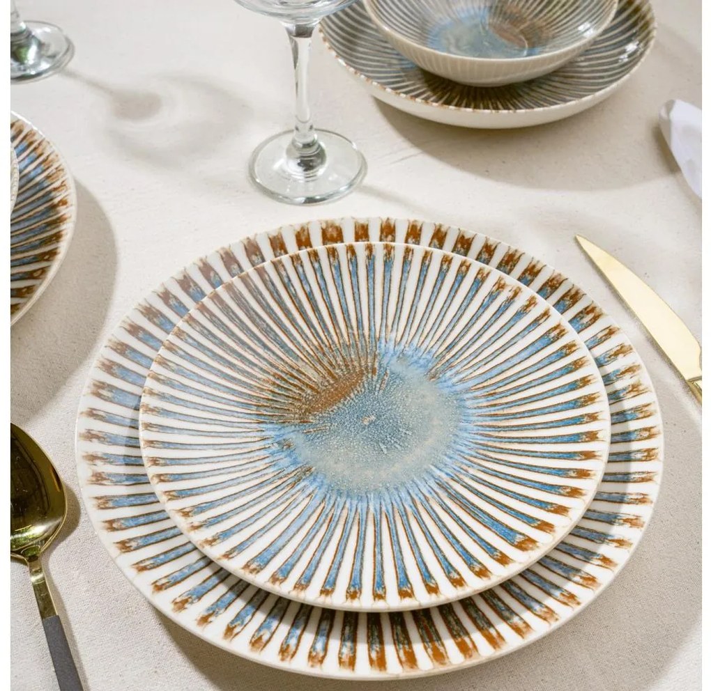 24 darabos színes/porcelán étkészlet