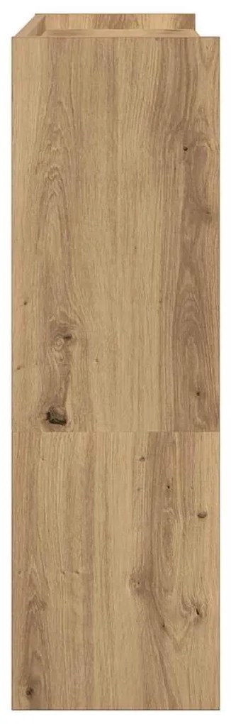 kézműves tölgy színű szerelt fa cipősszekrény 80x25x81 cm