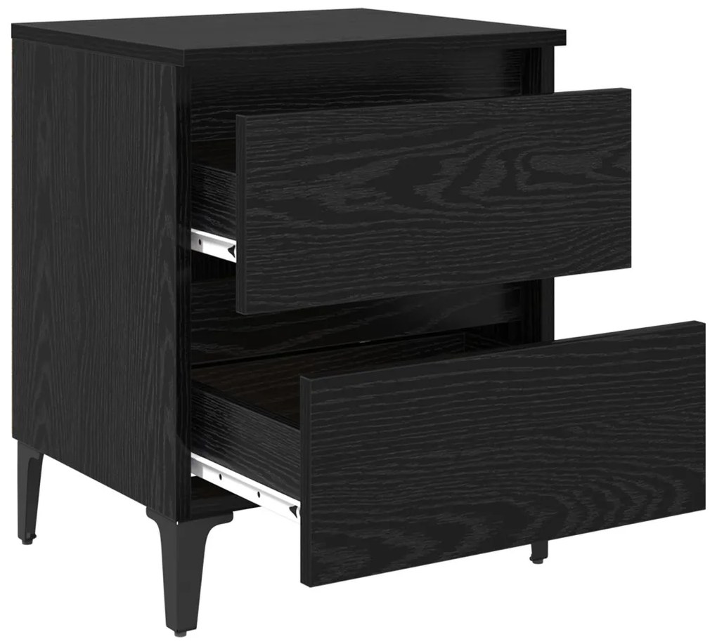Ágy Kabinet Fekete Tölgy 40x35x50 cm Mérnöki Fa