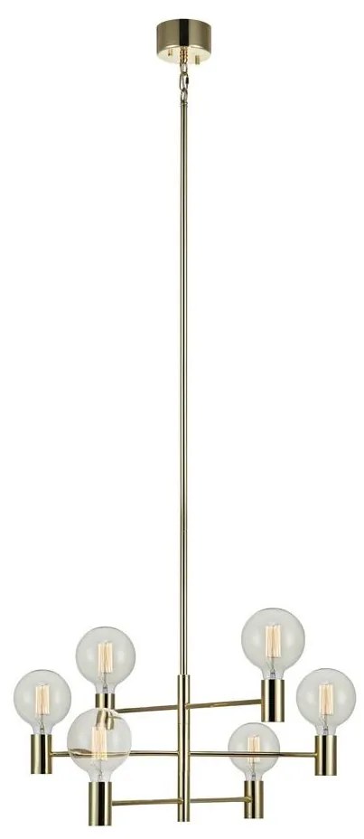 Markslöjd 106418 - Csillár rúdon CAPITAL 6xE27/60W/230V sárgaréz