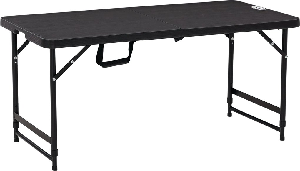 Outsunny Összecsukható Kültéri Asztal Műanyag 118 x 60 x 74 cm Időjárásálló Összecsukható Asztal, Csúszásmentes Büfé Asztal Kemping Asztal Balkon Aszt