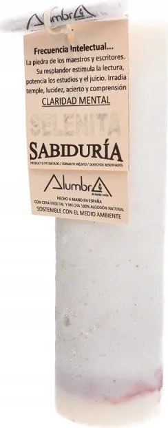 Kézzel készített rituális gyertya szelenittel Bölcsesség