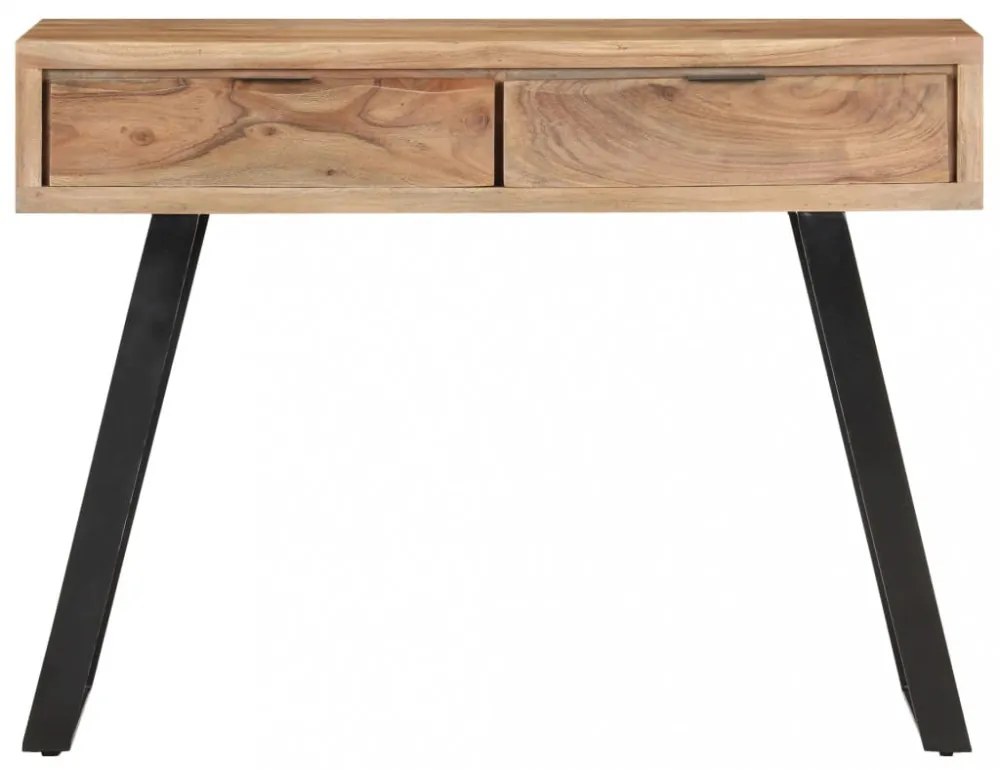 természetes szélű tömör akácfa tálalóasztal 100 x 35 x 76 cm
