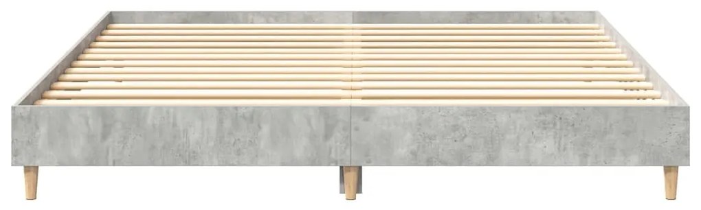betonszürke szerelt fa ágykeret matrac nélkül 200 x 200 cm