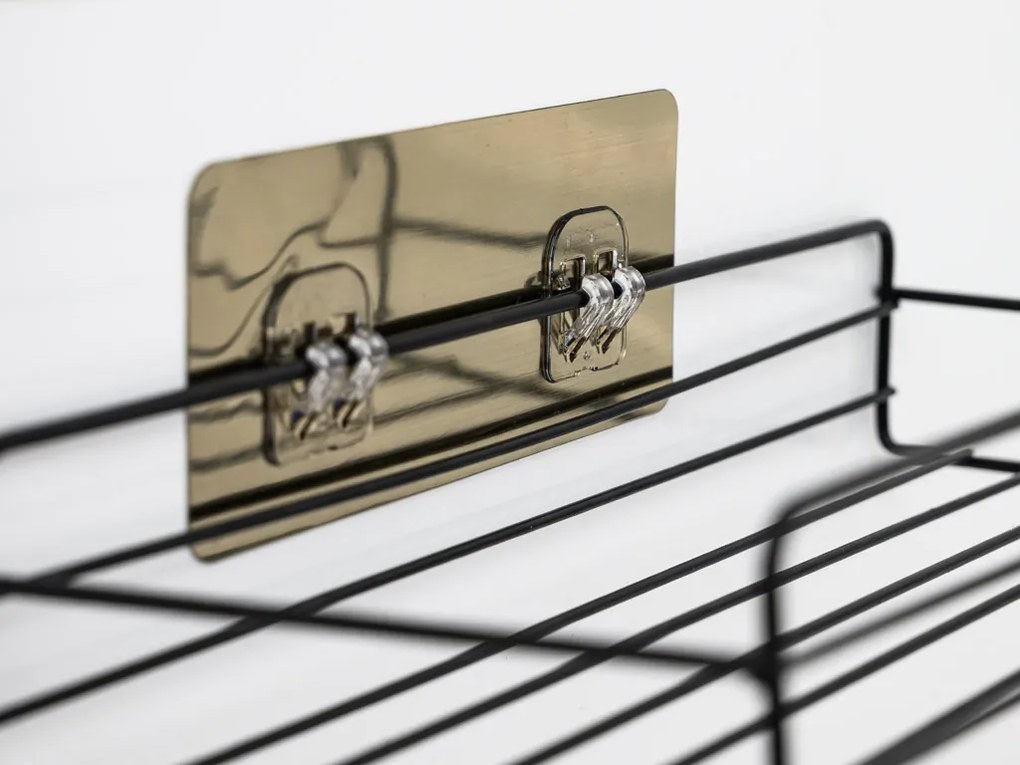 Fúrás nélküli fürdőszobai polc VIENTO, fekete