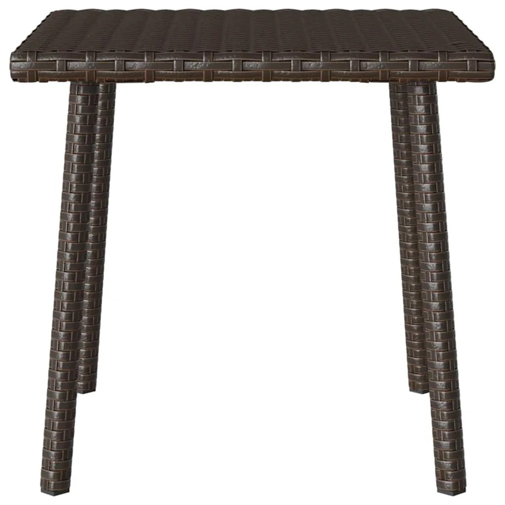 téglalap barna polyrattan kerti dohányzóasztal 40x40x37cm