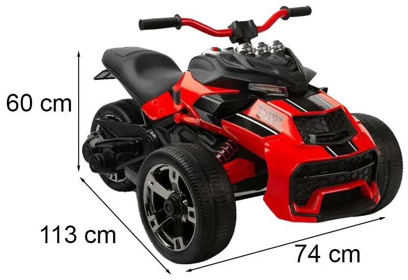 Elektromos 3 kerekű quad piros