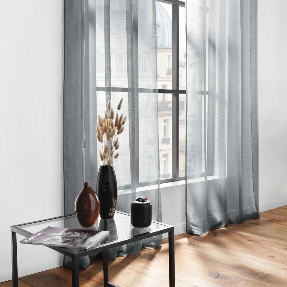 Szürke átlátszó függöny 140x240 cm Lissea – douceur d'intérieur