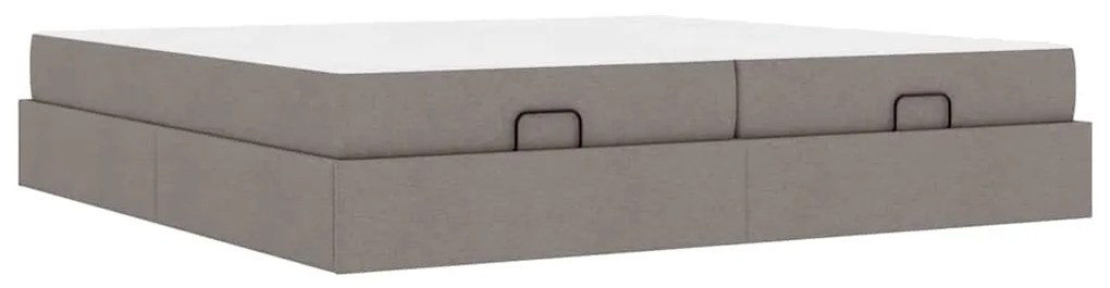 Ágykeret tárolóval Tópszínű 200 x 200 cm szövet