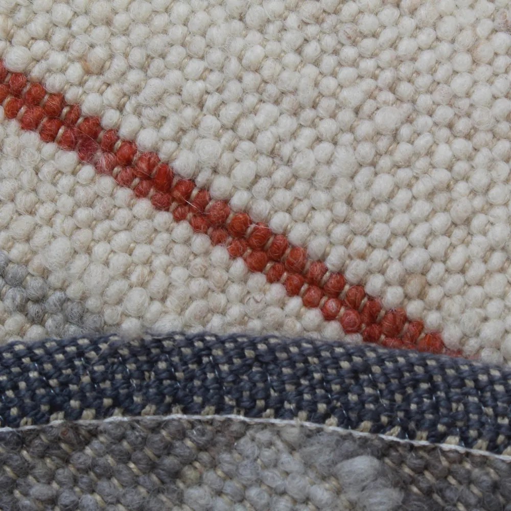 Vastag gyapjú kör szőnyeg Rustic 73x79 kézi és gépi szövésű gyapjú szőnyeg