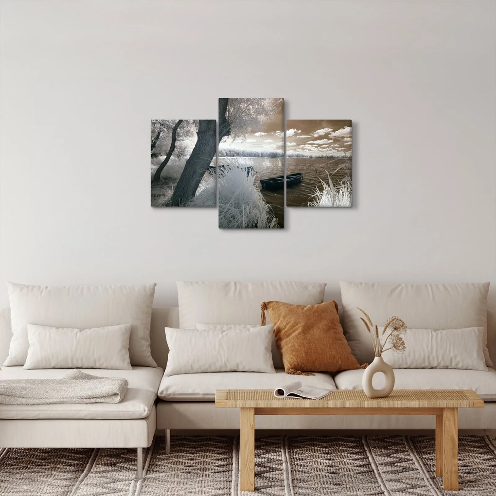 Egy csónak képe a tavon (90x60 cm)