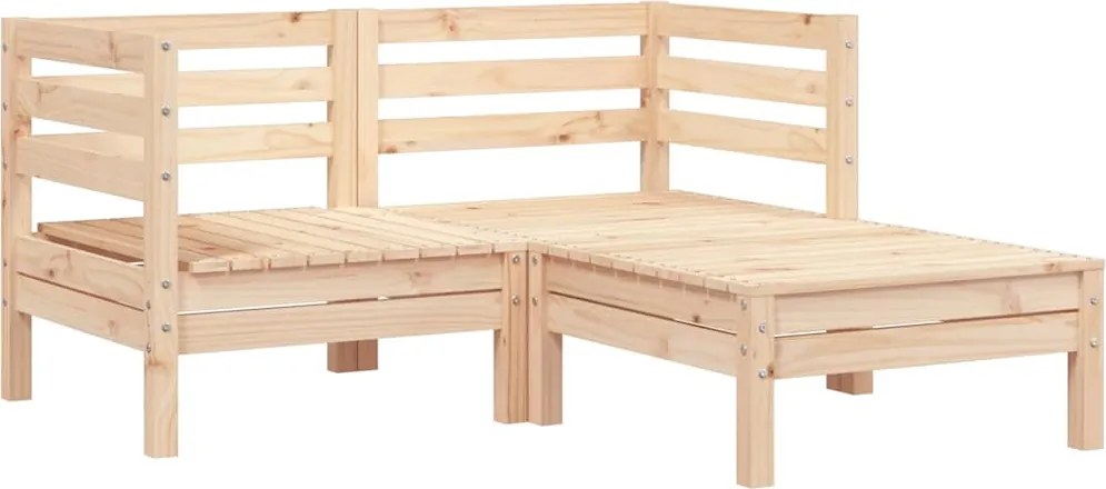 vidaXL 2 személyes tömör fenyőfa kerti kanapé lábtartóval