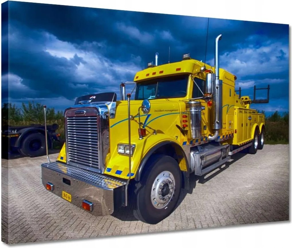 Vászonkép 40x30 Sárga teherautó vontató