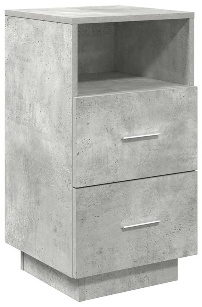 Betonszürke éjjeliszekrény 2 fiókkal 36x36x68 cm