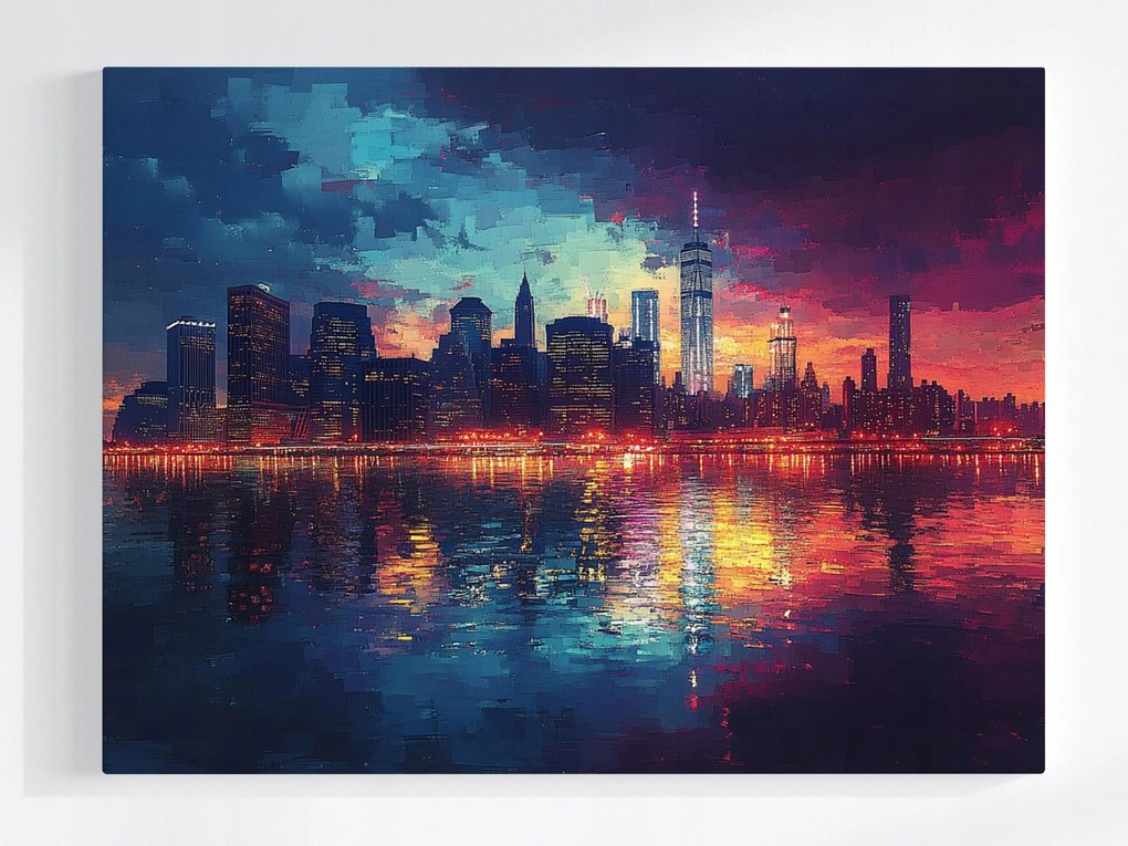 Vászonkép Canvas Város Panoráma Manhattan New York Este 80x60