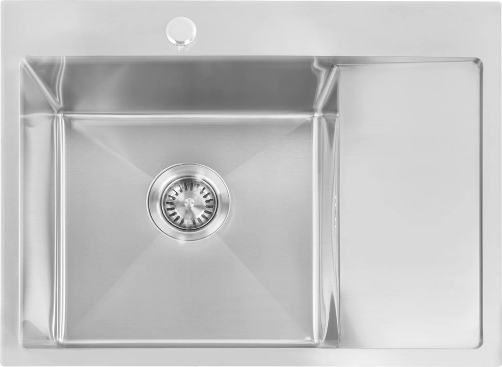 Rea Fin, 1 rekeszes acél mosogató 620x480x185 mm, csiszolt acél, ZLE-06012