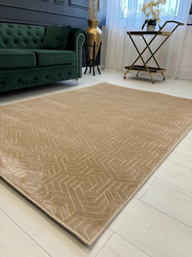 Dinasru bézs shaggy szőnyeg 80x150 cm