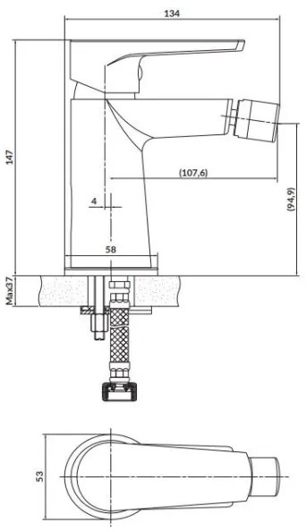 Cersanit S951-351 - Bidécsap MODUO fényezett króm