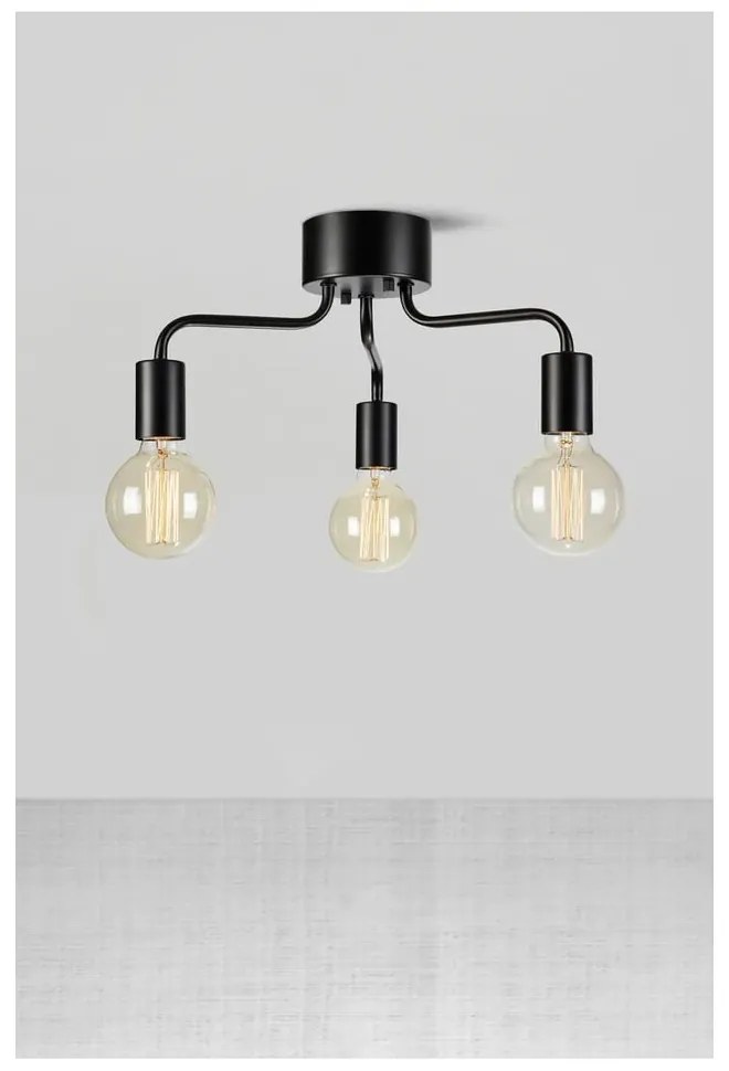 Fekete mennyezeti lámpa fém búrával 38x38 cm Avery – Markslöjd