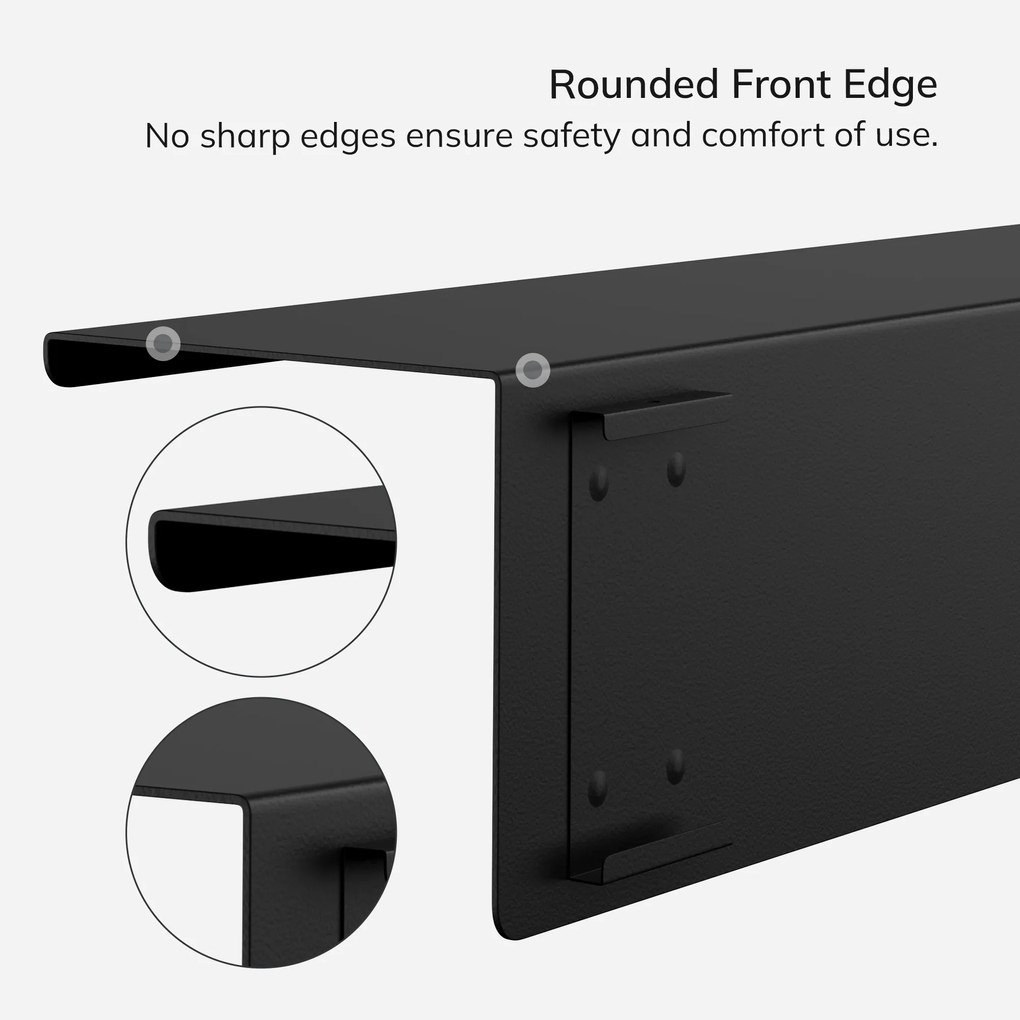 Fali polc JOANNE 400 mm, fekete