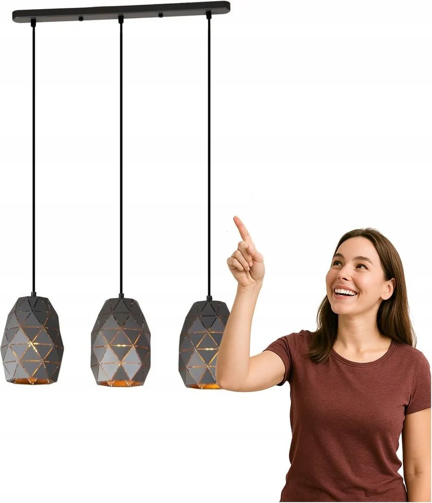 Harley függőlámpa MDM-3480/3 Gr+gd Italux