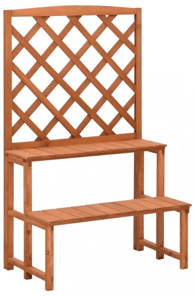 tömör fenyőfa rácsos virágtartó állvány 70 x 42 x 115 cm