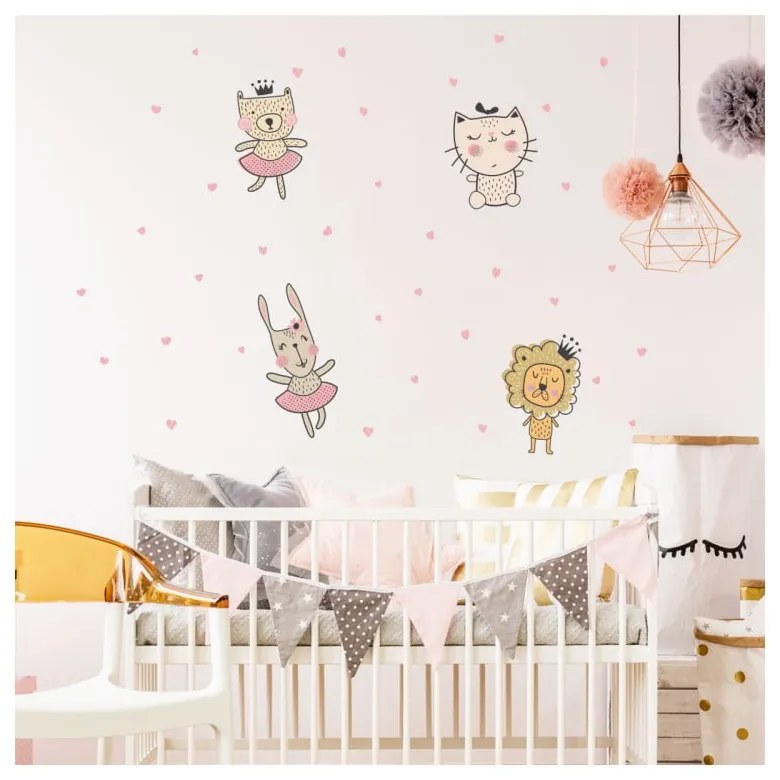 Scandinavian Animals with Hearts gyerek falmatrica szett - Ambiance