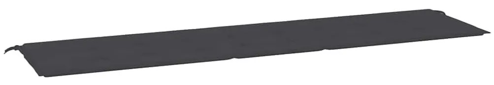 fekete oxford szövet kerti padpárna 200x50x4 cm
