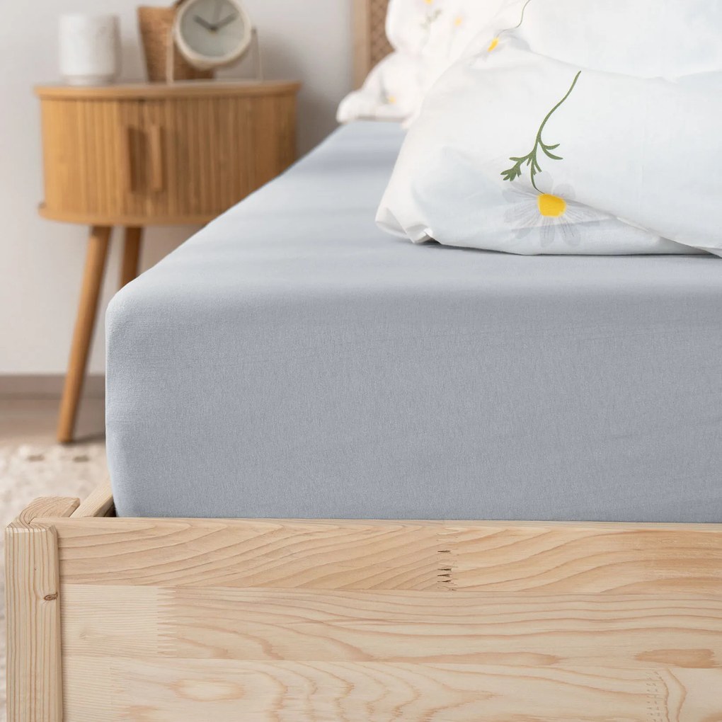 Goldea jersey gumis lepedő - szürke 160 x 200 cm