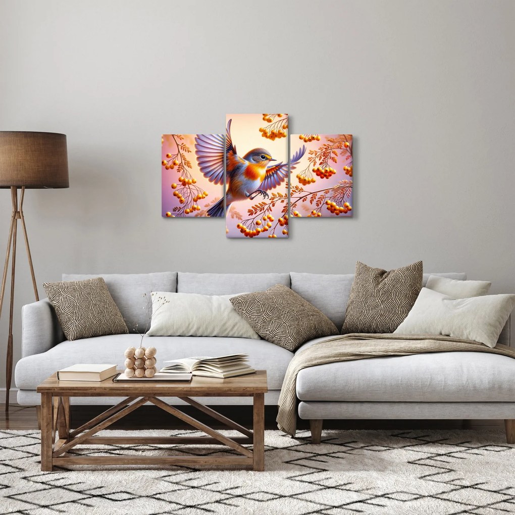 Kép - Madár berkenyével (90x60 cm)