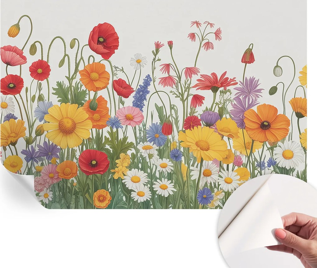 Öntapadós fotótapéta Nappaliba és Hálószobába Virágos rét 152x104