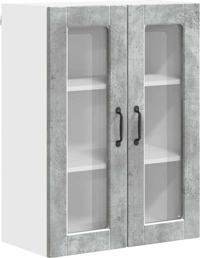 vidaXL Konyhaszekrény polcokkal Beton Szürke 60 x 31 x 80 cm Faanyag