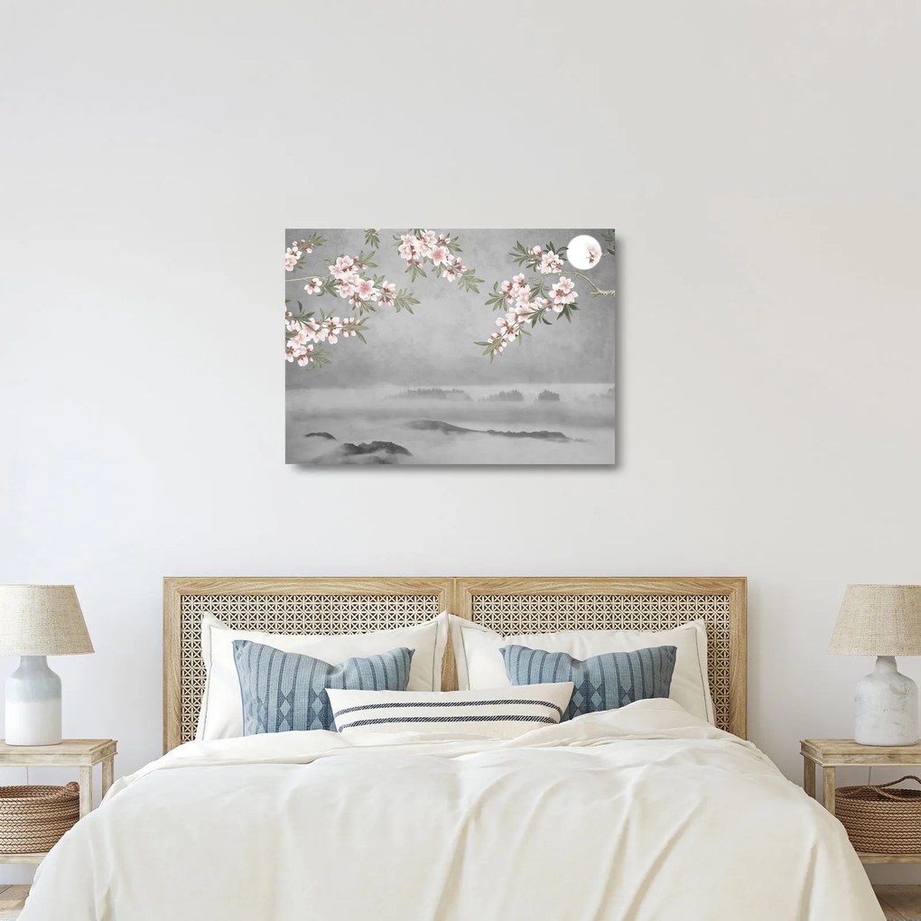 Kép - Hold a táj felett (üvegen) (70x50 cm)