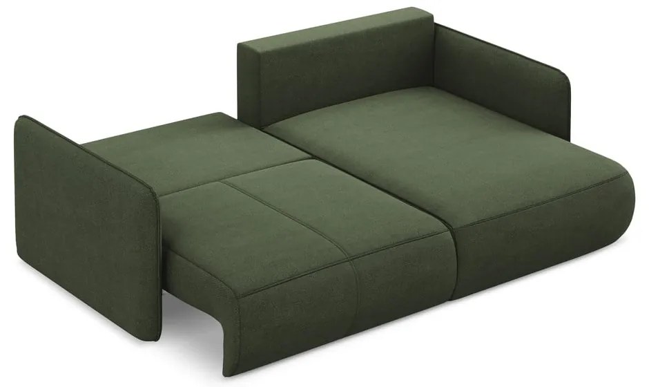 Zöld kinyitható-tárolóhelyes sarokkanapé (jobb oldali) Nanea – Makamii