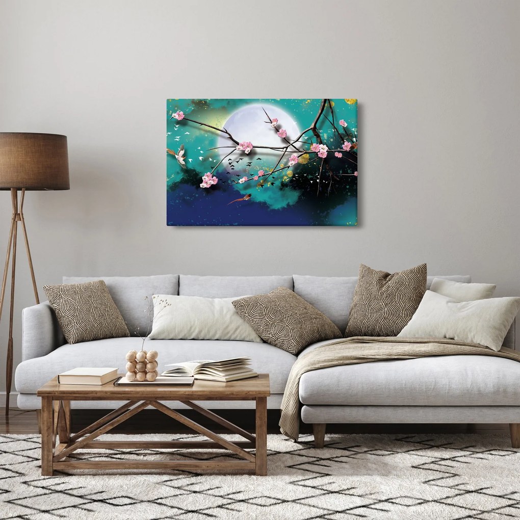 Kép - Fa, grafika (90x60 cm)