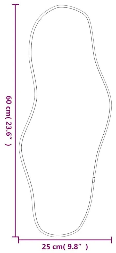 fekete falitükör 60x25 cm